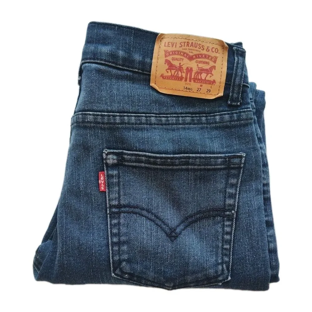 Levi's 512 Slim Taper,‎ boys youth 14 Reg, 27 x 29, dark wash blue - Gently Used